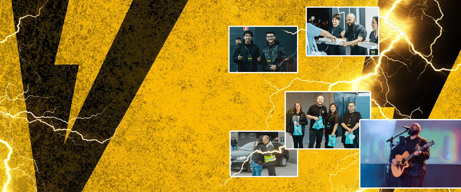 Colagem de fotos dos voluntários do VOLTS